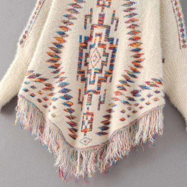 Poncho bordado Tribal